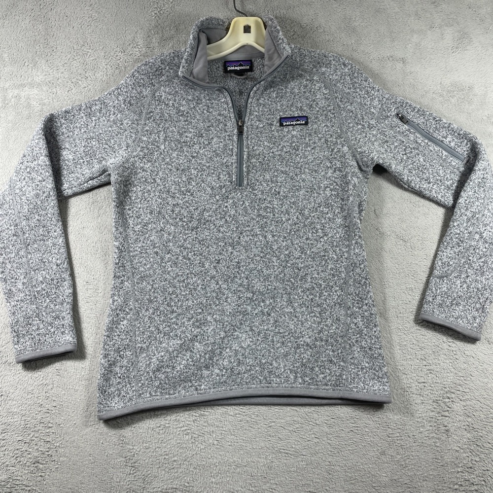 Patagonia Sweater Adult Small Gray 1/4 Zip Fleece Pullover LS Outdoor Preppy